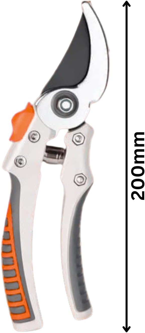 Precision Pruner with Carbon Steel Blade | Cuts Branches Up to 19mm | Ergonomic Soft Grip Handles | Ideal for Gardening & Fruit Harvesting