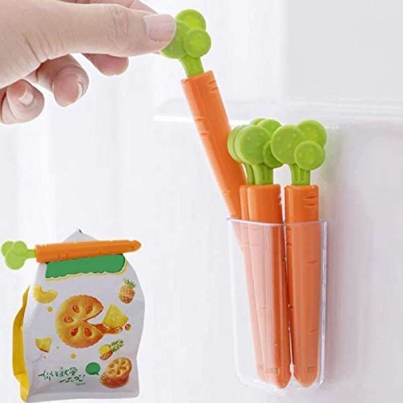 Set of 5 Fun Carrot-Shaped Food Sealing Clips