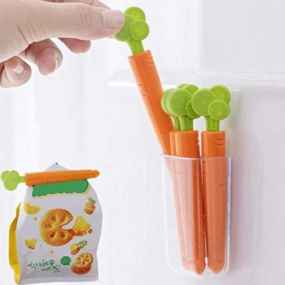 Set of 5 Fun Carrot-Shaped Food Sealing Clips
