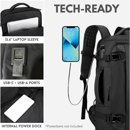 Versatile Travel Backpack with USB Charging & Theft Protection