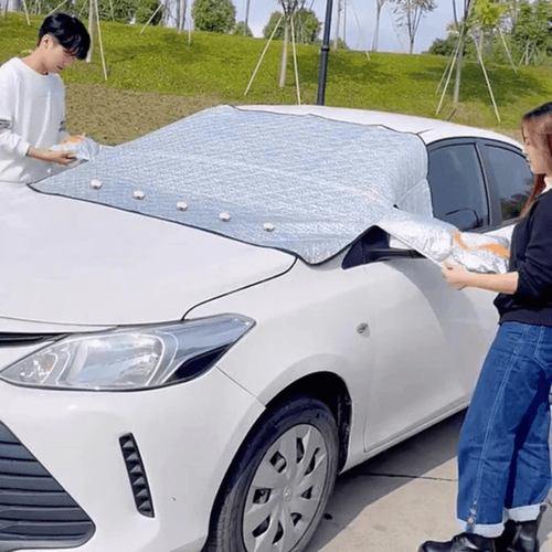 Magnetic Windshield Cover for Ice, Snow, and Frost with Mirror Shield