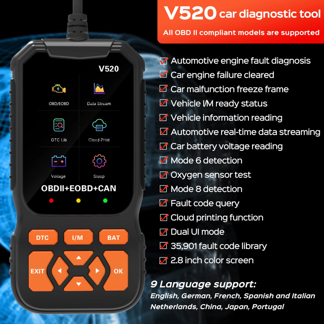 OBD2 Diagnostic Tool for Vehicle Troubleshooting