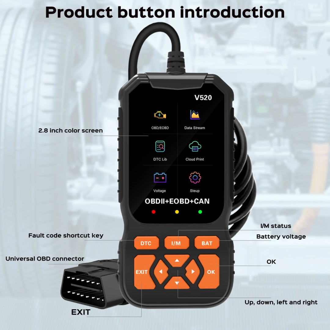 OBD2 Diagnostic Tool for Vehicle Troubleshooting