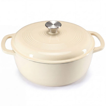 6-Quart Enameled Cast Iron Casserole for Baking and Stewing