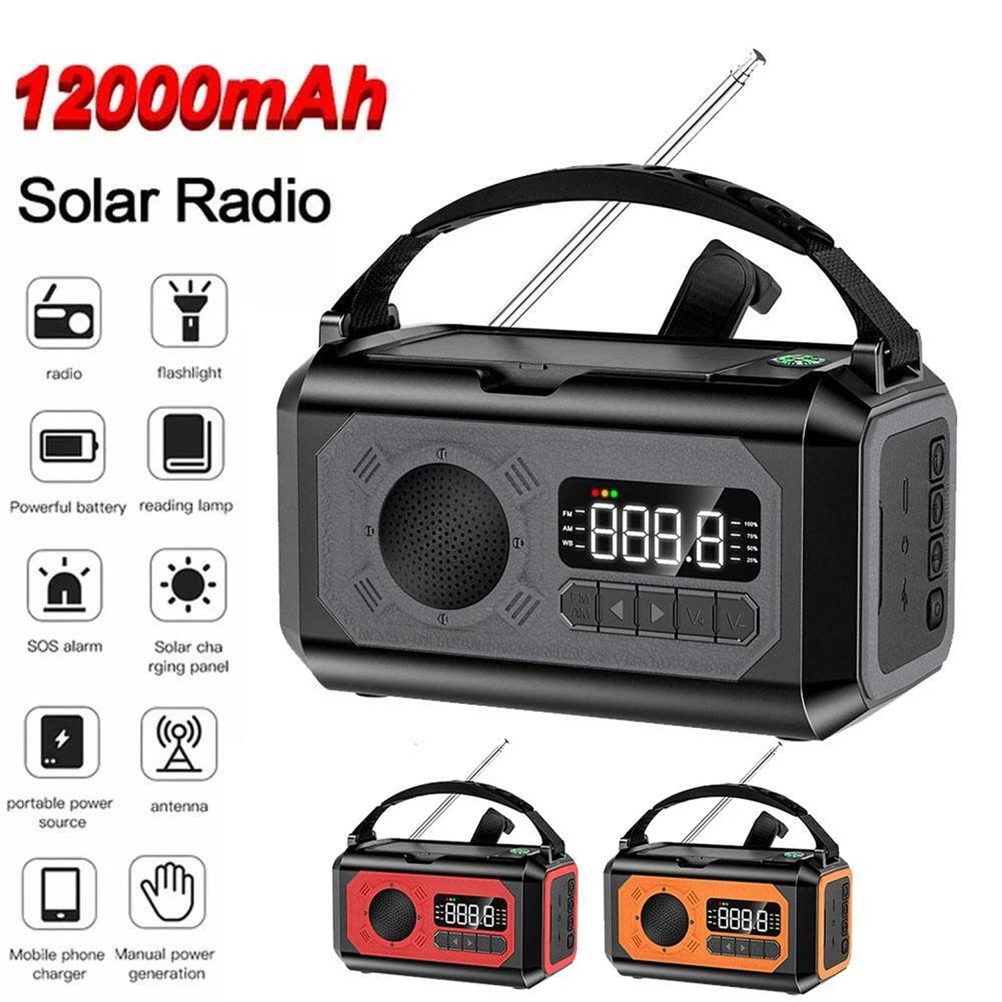 Solar and Hand Crank Emergency Weather Radio