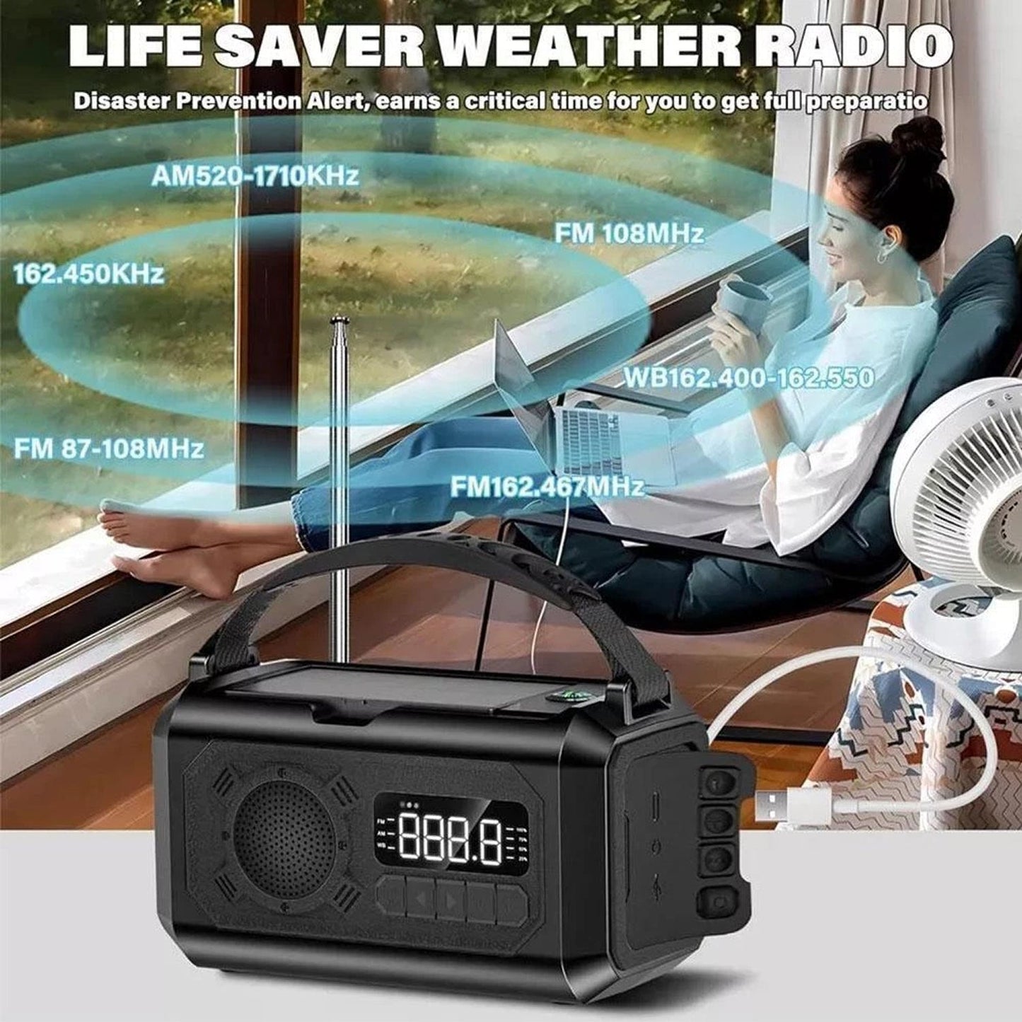 Solar and Hand Crank Emergency Weather Radio