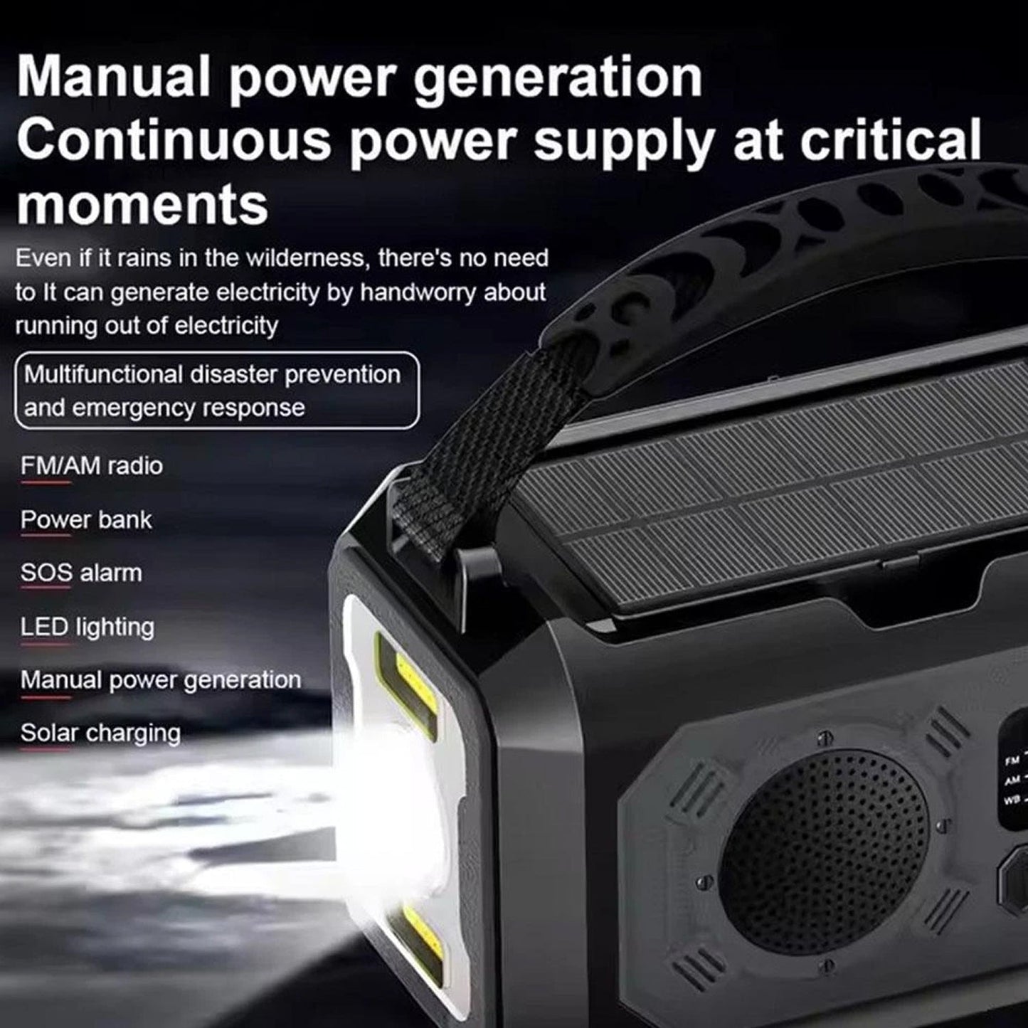 Solar and Hand Crank Emergency Weather Radio