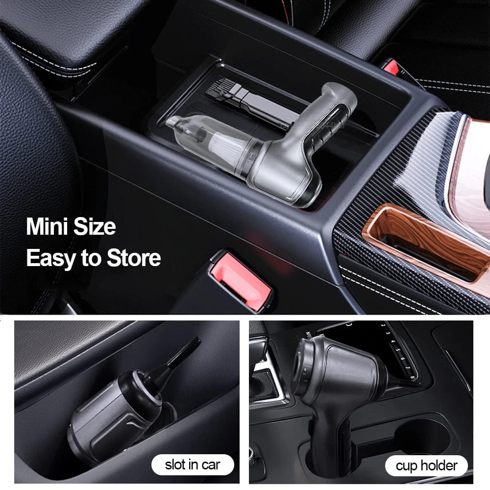 Compact Cordless Car Vacuum with Powerful Suction and Attachments