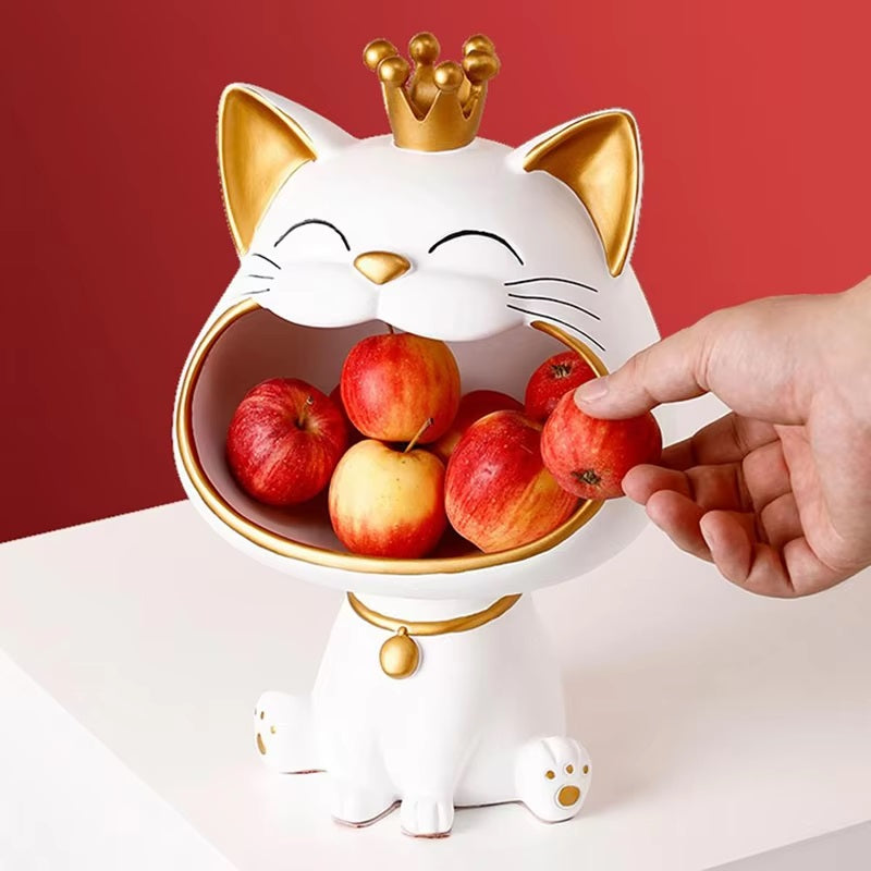 Storage Jar with Lucky Cat Figurine Design