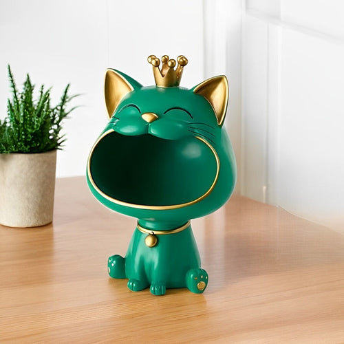 Storage Jar with Lucky Cat Figurine Design