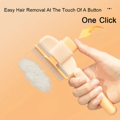 Effortless Pet Grooming Comb with Easy Release Button