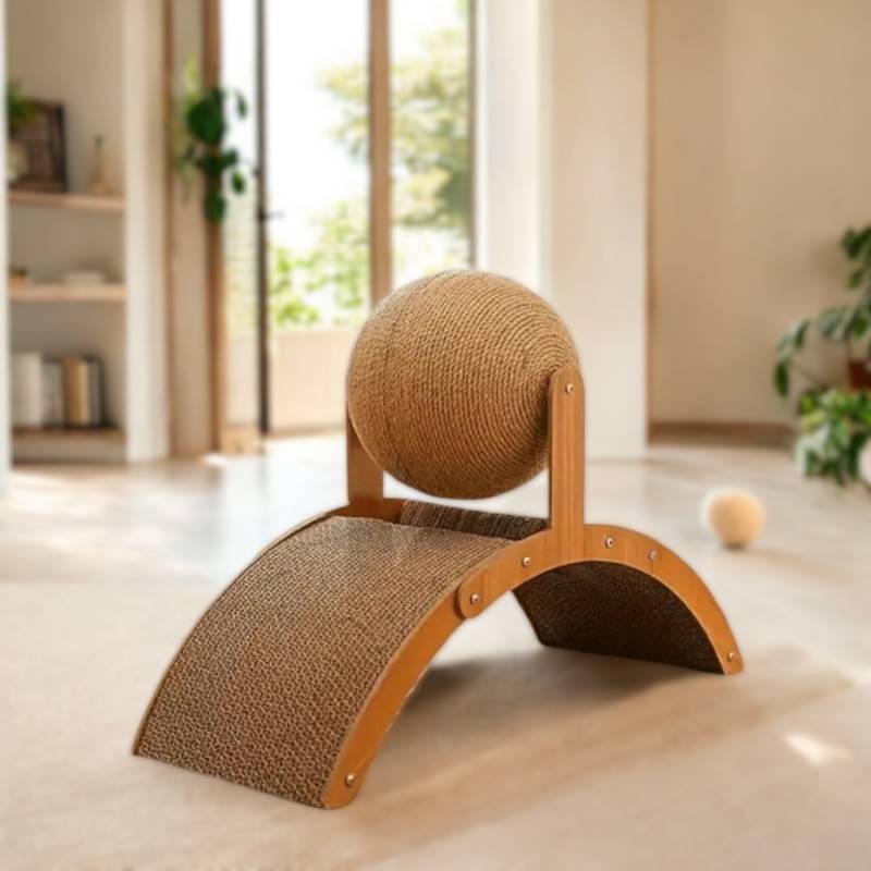 Sturdy Cat Scratching Post Featuring Sisal Ball Toy