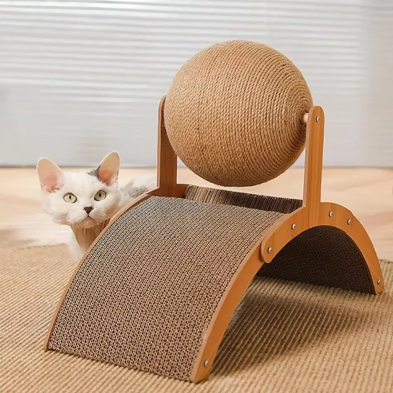 Sturdy Cat Scratching Post Featuring Sisal Ball Toy
