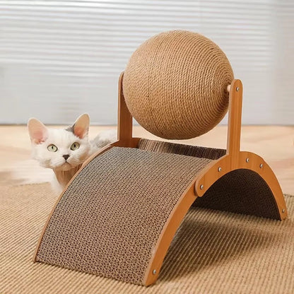 Sturdy Cat Scratching Post Featuring Sisal Ball Toy
