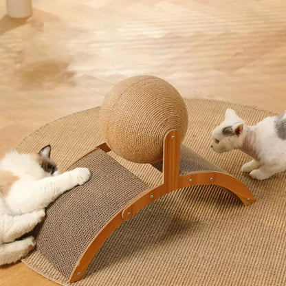 Sturdy Cat Scratching Post Featuring Sisal Ball Toy