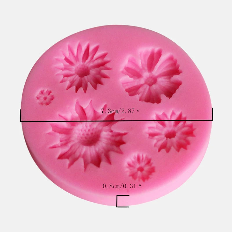 3D Silicone Flower Mould for Fondant, Chocolate & Sugar Craft | Reusable & Non-Stick | 7×0.9 cm