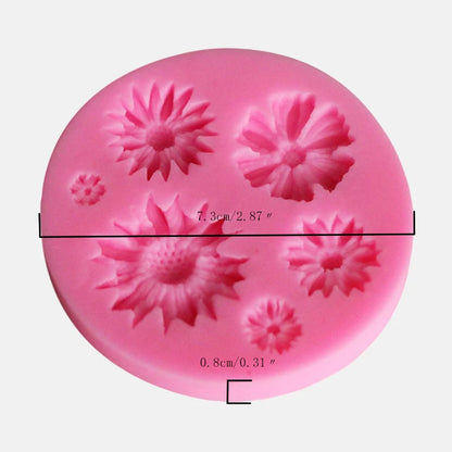 3D Silicone Flower Mould for Fondant, Chocolate & Sugar Craft | Reusable & Non-Stick | 7×0.9 cm