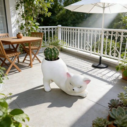 Cartoon Cat Tail Planter | Creative Plant Decoration for Succulents & Cacti at Home, Garden & Balcony