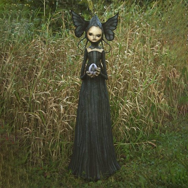 Dark Resin Witch Figurines for Halloween and Gothic Home Decor