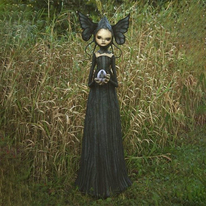 Dark Resin Witch Figurines for Halloween and Gothic Home Decor