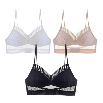 Wireless Lace Bra with Low Back Lift Design
