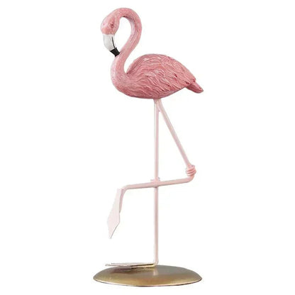 Cartoon Flamingo Figurine – Resin Ornament for Home and Office Decoration