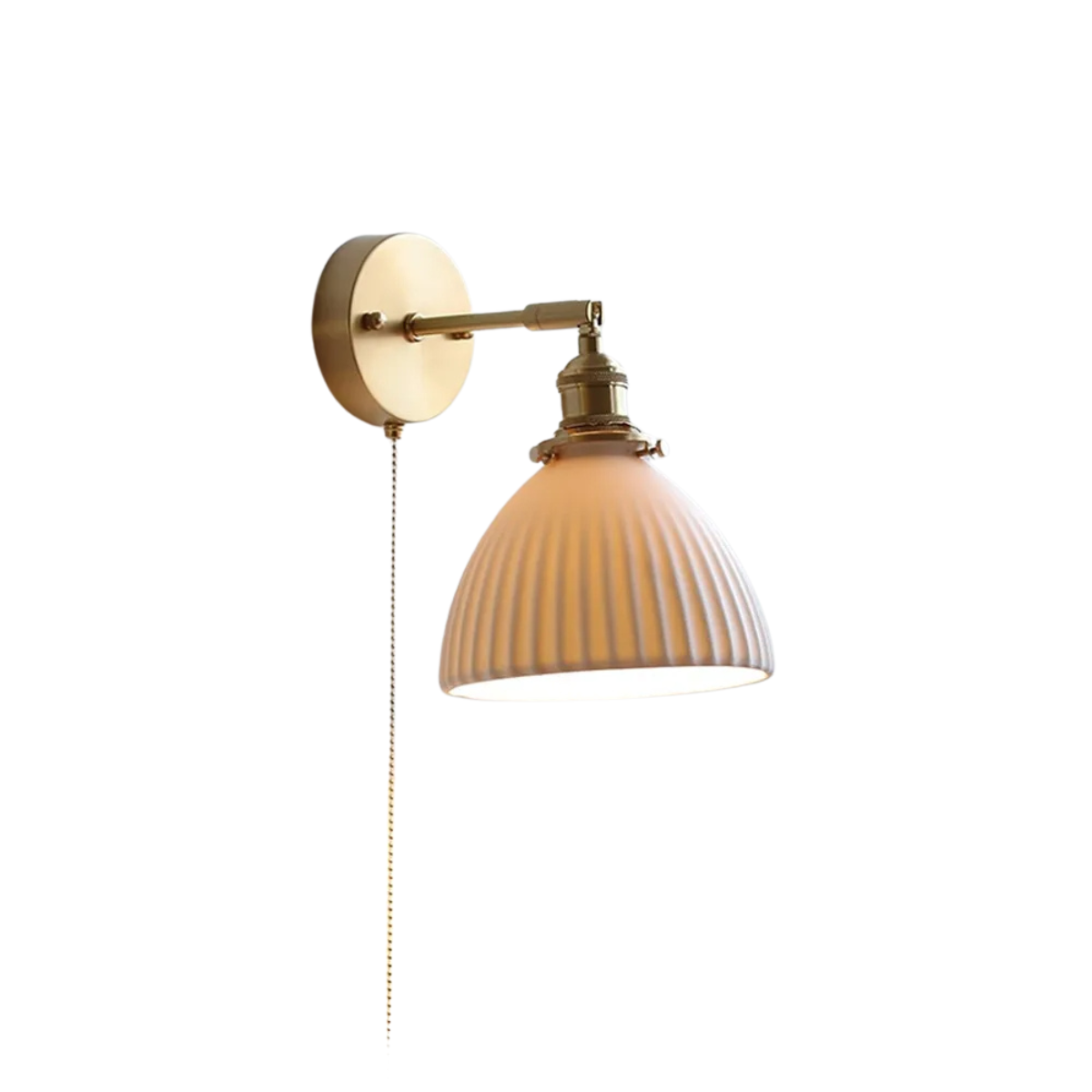 LED Wall Sconce in Ceramic for Bedroom with Pull Switch