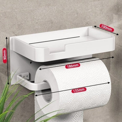 Stylish Wall-Mounted Toilet Paper Dispenser with Shelf