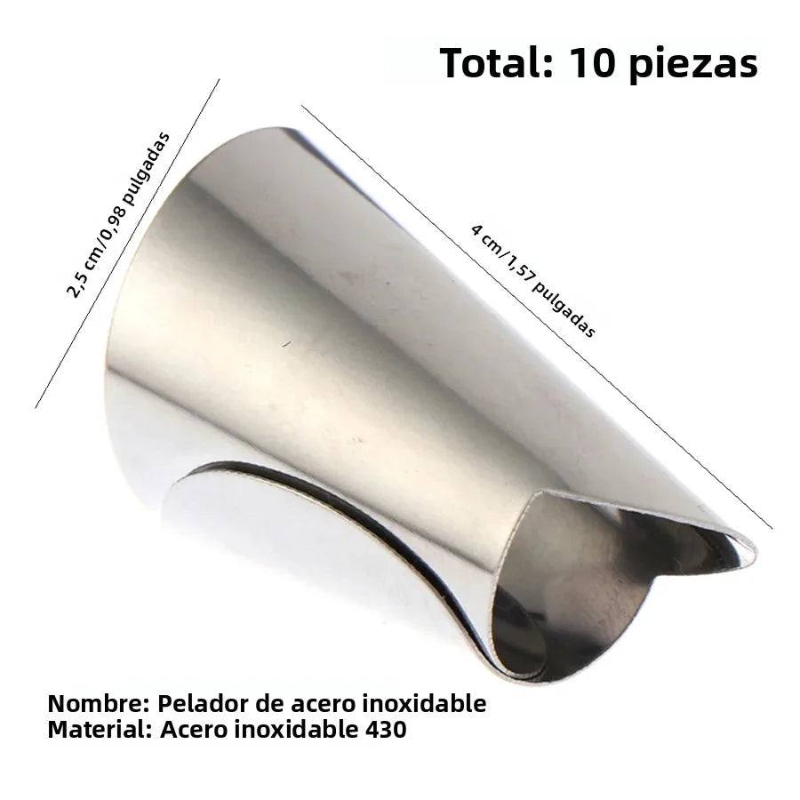 10-Piece Stainless Steel Finger Protection Peeling Set for Beans & Nuts