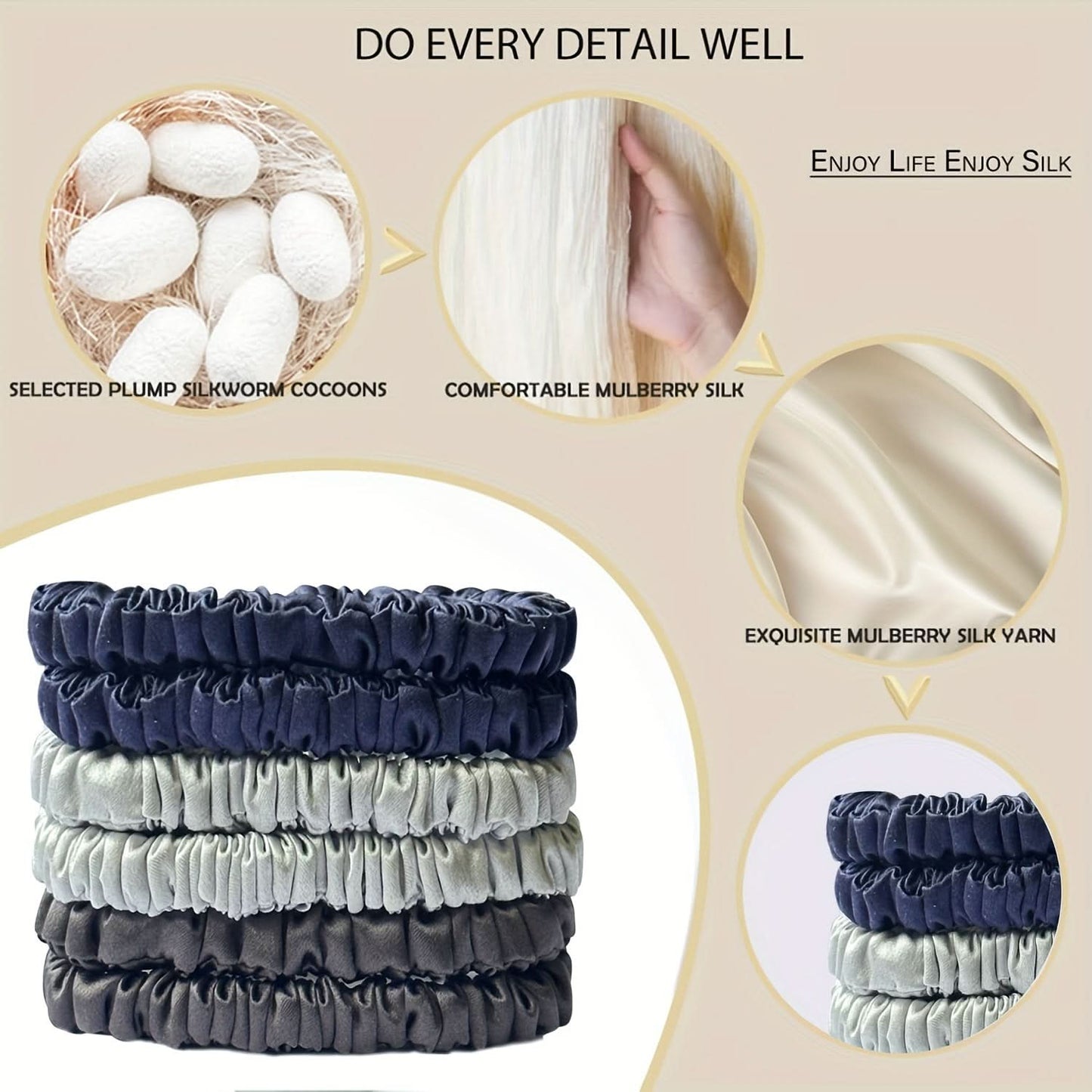 6-Pack Simple Hair Bands for Daily Use and Styling