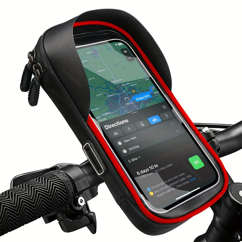 Waterproof Bicycle and Motorcycle Phone Mount – 360° Rotation for 4.5–6.4 inch Devices