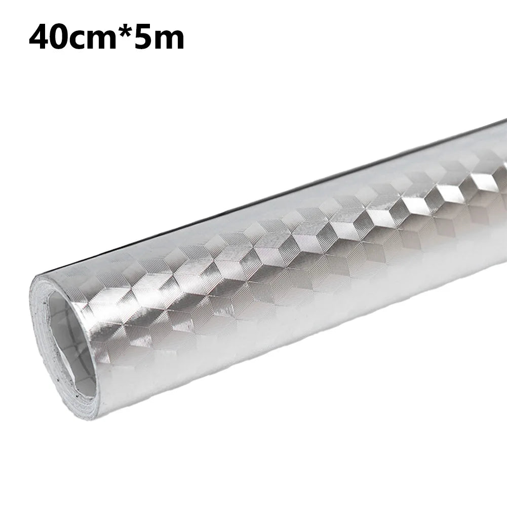 Self-Adhesive Kitchen Splash Guard Film | Heat-Resistant Aluminum 40 cm