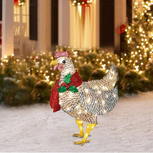 Charming Illuminated Garden Hen for Festive Decor