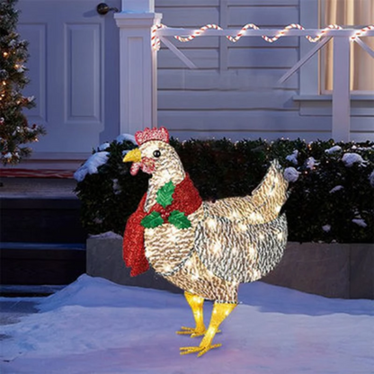Charming Illuminated Garden Hen for Festive Decor