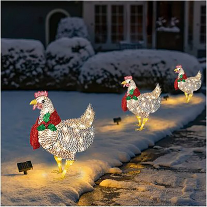 Charming Illuminated Garden Hen for Festive Decor