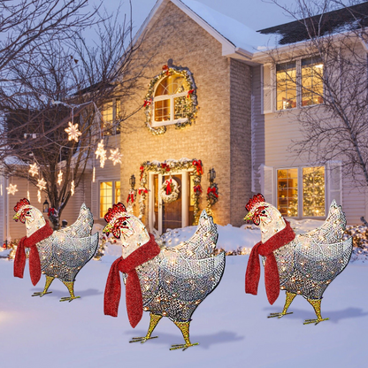 Charming Illuminated Garden Hen for Festive Decor