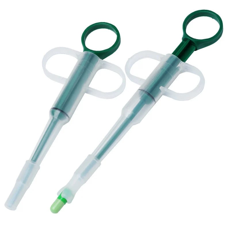 Pet Medication Dispenser with Soft Silicone Tip | Dual Nozzles for Pills & Liquids | Effortless Dosing