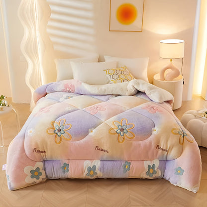 Floral Design Flannel Bed Blanket | Soft, Cozy, Skin-Friendly & Easy Care