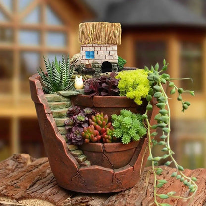 Mini Succulent Planter with Nordic Design | Innovative Resin Pot | 9 x 8.5 cm