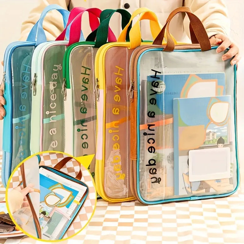 A4 Document Bag | Waterproof & Transparent | Spacious with Carry Handle