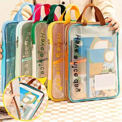 A4 Document Bag | Waterproof & Transparent | Spacious with Carry Handle