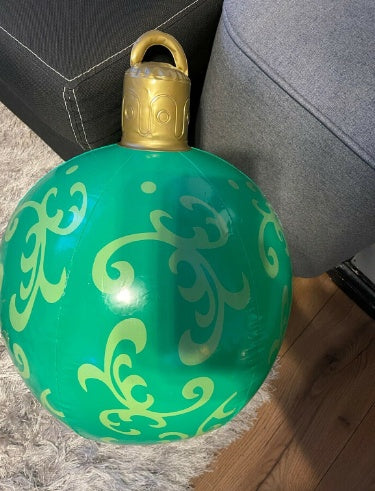 60cm Inflatable Outdoor Christmas Ball – Weatherproof PVC Decoration