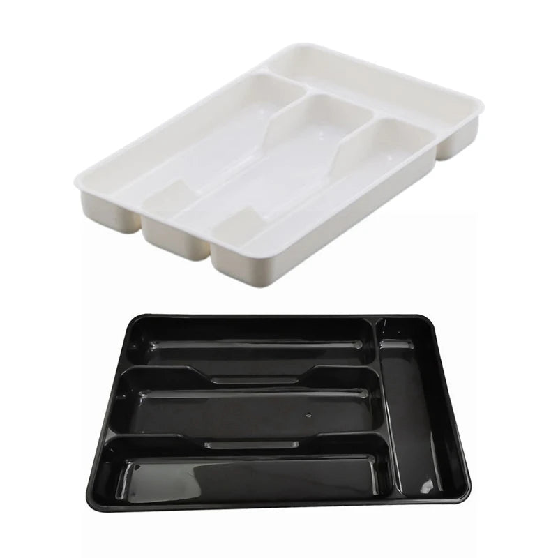 Cutlery Drawer Organizer | Plastic Material | Dimensions 27x17.6x3.5 cm | Available in Black or White