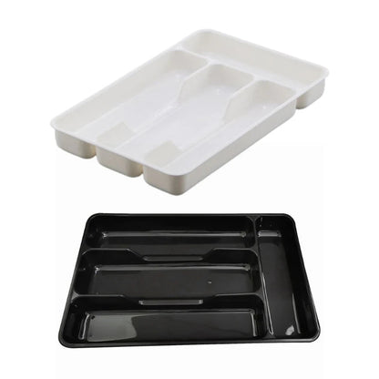 Cutlery Drawer Organizer | Plastic Material | Dimensions 27x17.6x3.5 cm | Available in Black or White