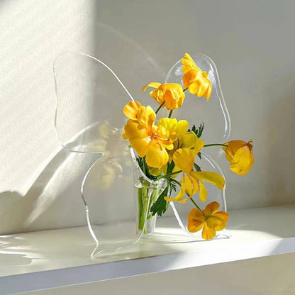 Transparent Butterfly Vase | Decorative Table Vase | Modern Design | Plastic
