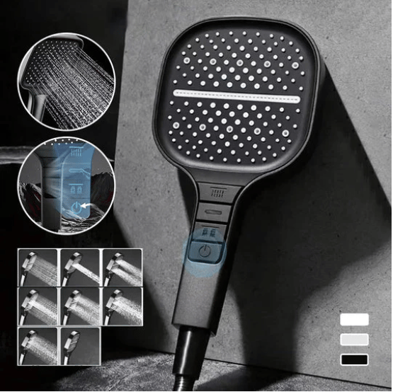 7-Function Chrome Shower Head – Water Efficient & Scale Resistant