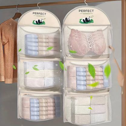 Hanging Closet Organizer with 3-Tier Mesh Storage – Breathable Solution