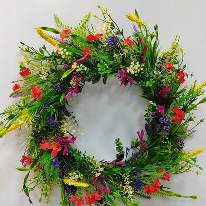 Spring Flower Crown for Door – Handmade with Eucalyptus and Silk
