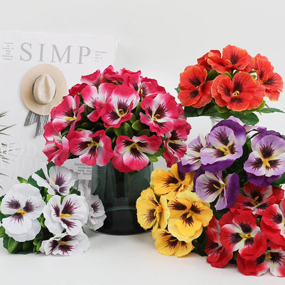 Artificial Pansies - 5 Stems for Wedding & Party Decorations