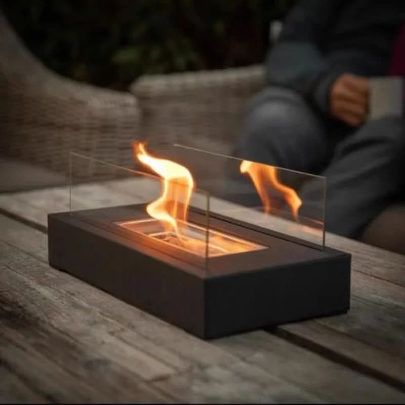 Portable Tabletop Fireplace for Bioethanol Fuel